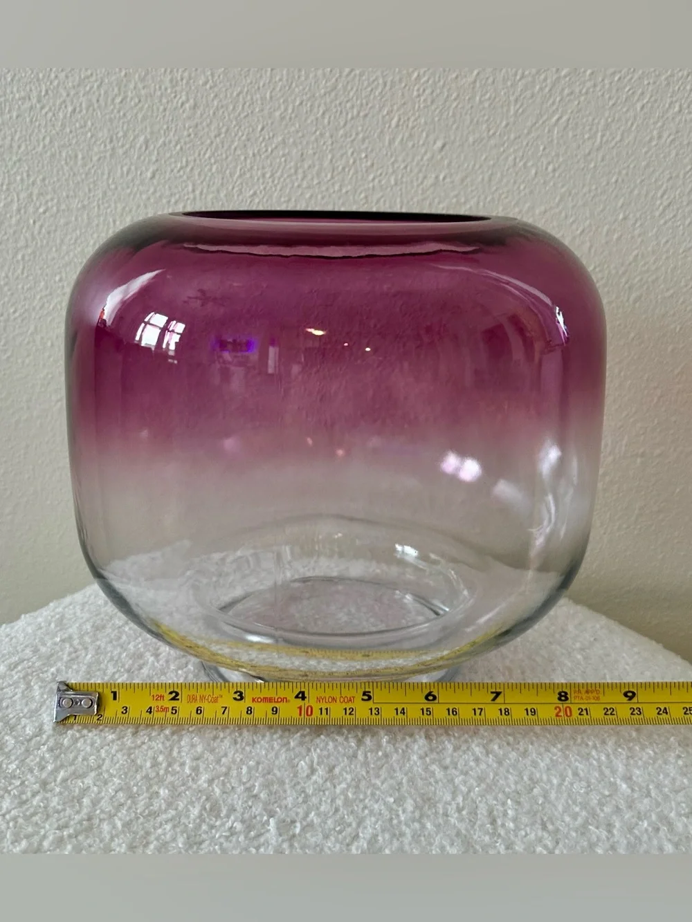 Mainstays 8” Purple Ombre Glass Hurricane Pillar Candle Holder
